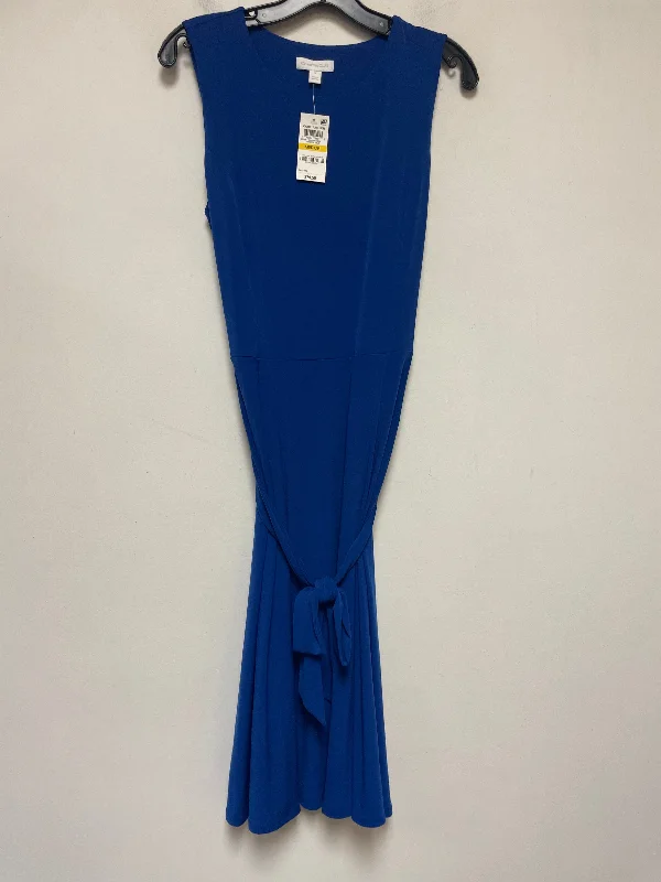 Dress Casual Midi By Charter Club In Blue, Size: M