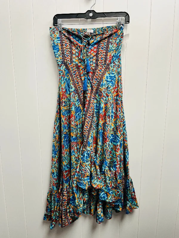 Dress Casual Midi By karma highway In Blue & Orange, Size: S