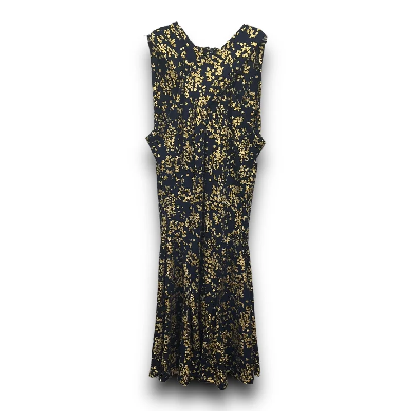 Dress Casual Midi By Michael By Michael Kors In Blue & Gold, Size: S