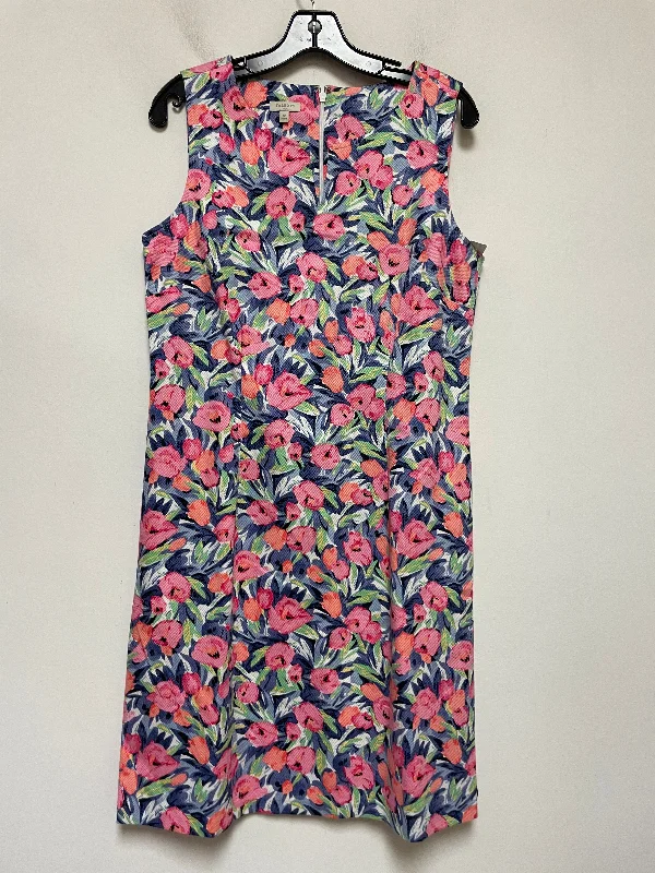 Dress Casual Midi By Talbots In Floral Print, Size: M