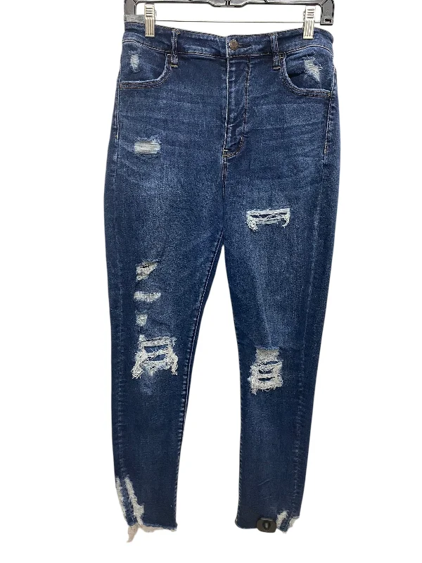 Jeans Skinny By American Eagle In Blue Denim, Size: 14