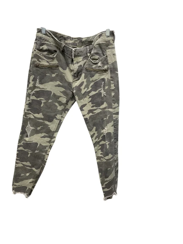 Jeans Skinny By Zara Basic In Camouflage Print, Size: 10